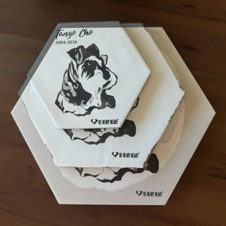 8" Personalized Hex Tile - Custom Photo Illustration Laser Engraved