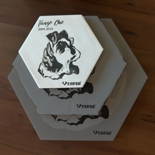 4.5" Personalized Hex Tile - Custom Photo Illustration Laser Engraved