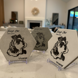 4.5" Personalized Hex Tile - Custom Photo Illustration Laser Engraved